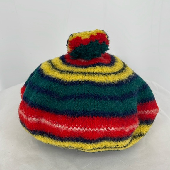 Buchanan 60's Rainbow Red Yellow Green Blue Striped Wool Hat Vintage EUC‎ - Picture 1 of 4